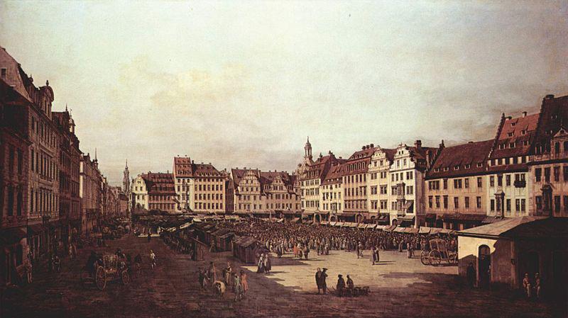 Bernardo Bellotto Ansicht von Dresden, Der Altmarkt von der Seegasse aus